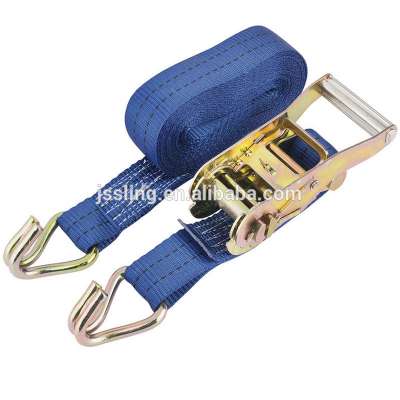 Double J hook cargo lashing strap ratchet belt buckle